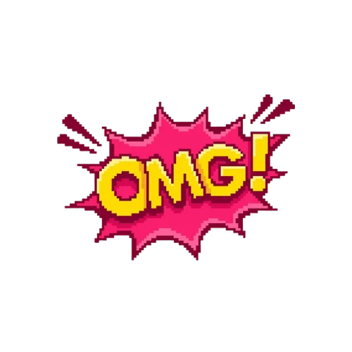 OMG comic burst sticker